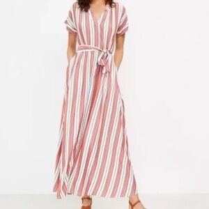 LOFT striped maxi dress